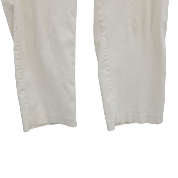 Vintage 90s Express Mid Rise Capri Pants 3/4 White Stretch Flat Front Flat Back - Picture 6 of 11